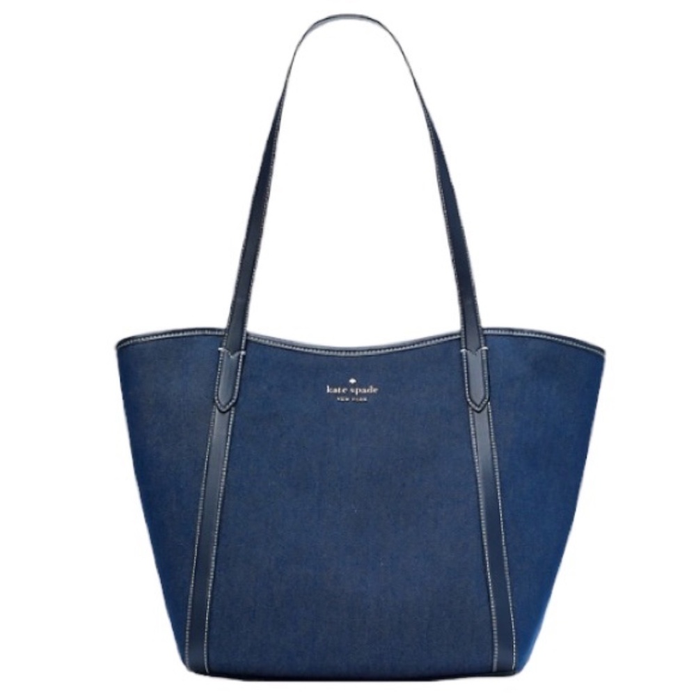 kate spade navy blue denim tote